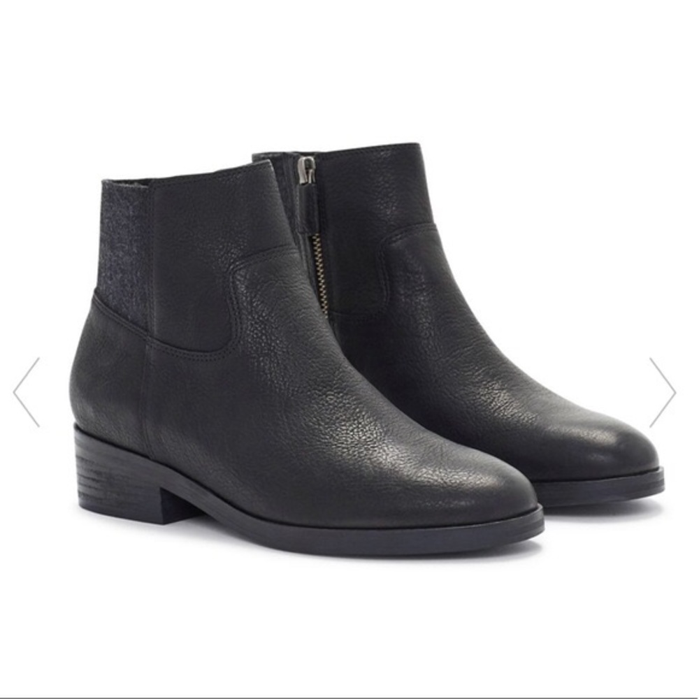 Eileen Fisher Joyce Leather Zip Booties Size 7.5
